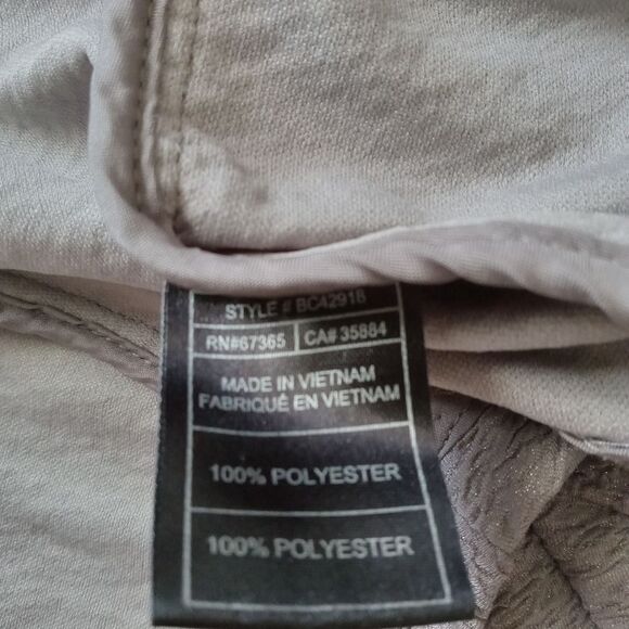 BB Dakota Shimmery Gray Crinkle Textured Long Sleeve Open Front Cardigan Jacket - Picture 4 of 10